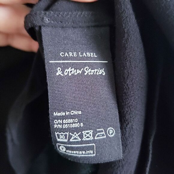 &‎ Other Stories Black Ruffle Long Sleeve Zipper Blouse - Picture 6 of 6